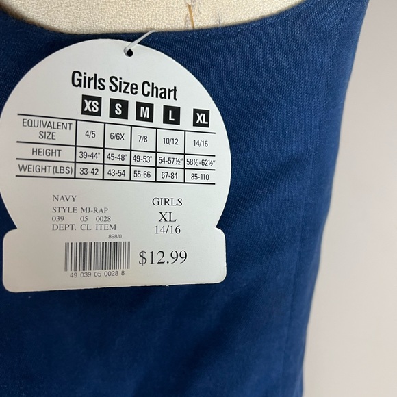 NWT Girls Suede Uniform Pocket Dress - Picture 4 of 5